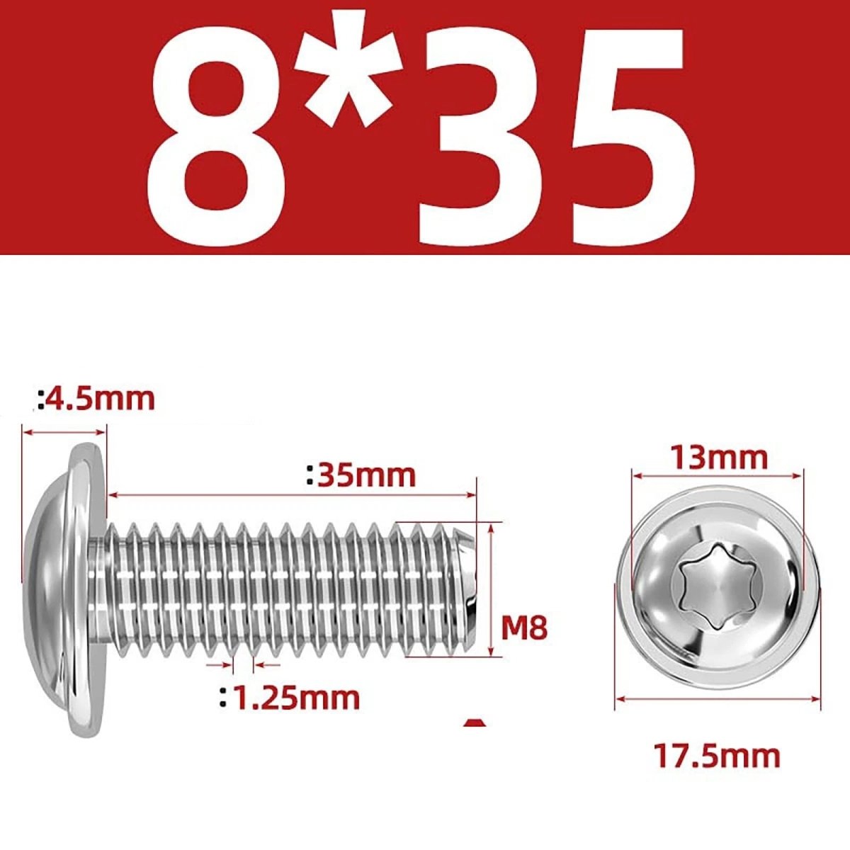 Torx Flanged Button Head Screws — 18 - 8 Stainless Steel, ISO 7380 - 2, M2 to M8 - HomeDIYer