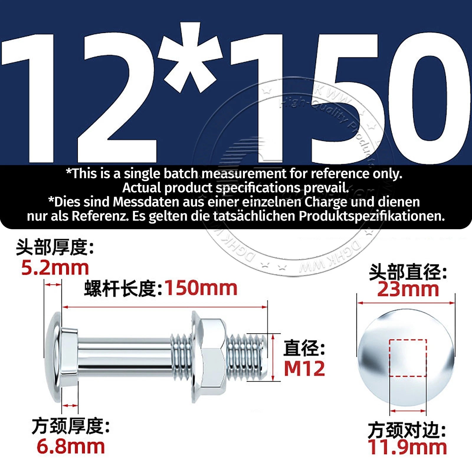 M4–M12 Cup Square Carriage Bolts with Hex Full Nuts | Zinc Plated | Sets of 2–50