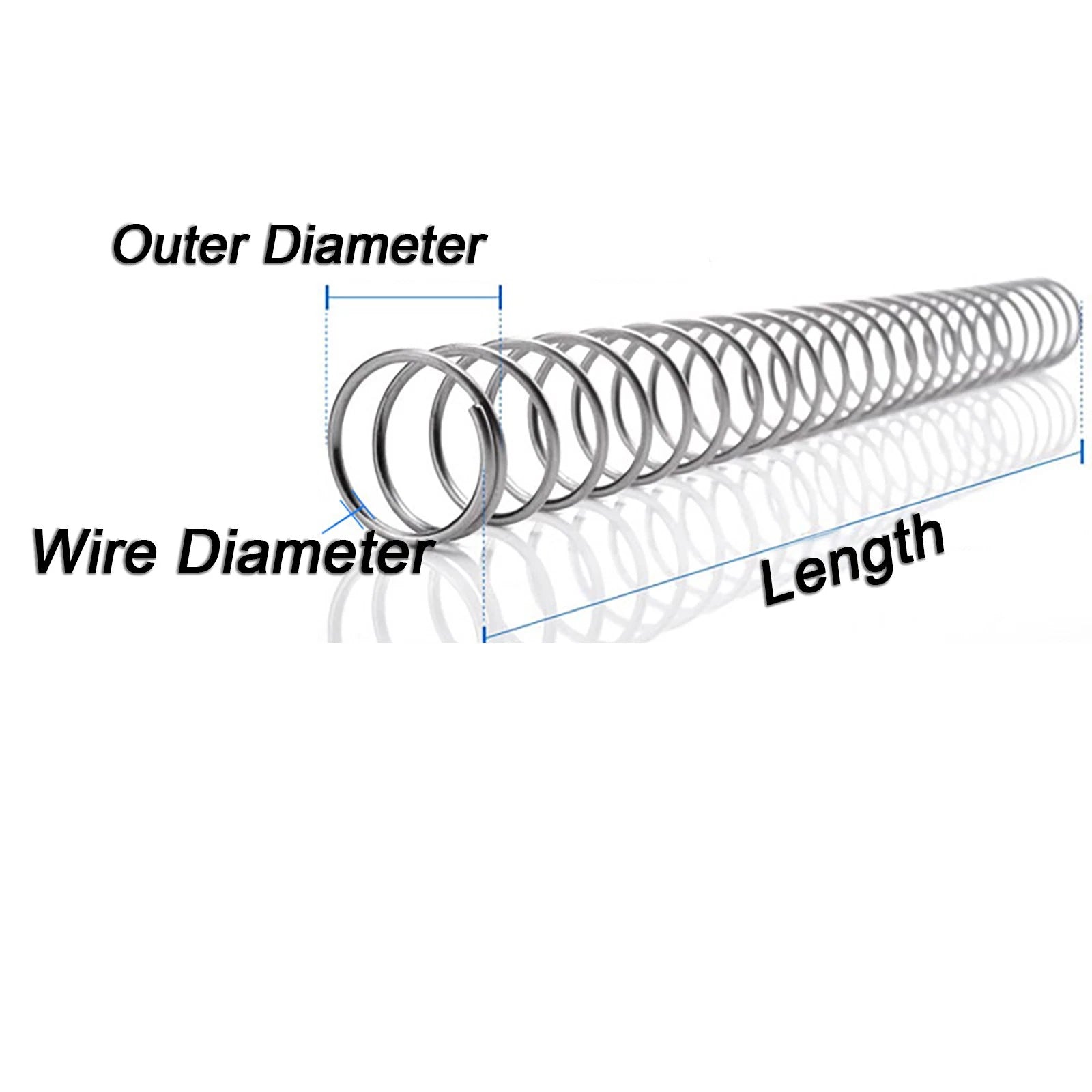 305mm Long Compression Spring 304 Stainless Steel Pressure-Coil Springs