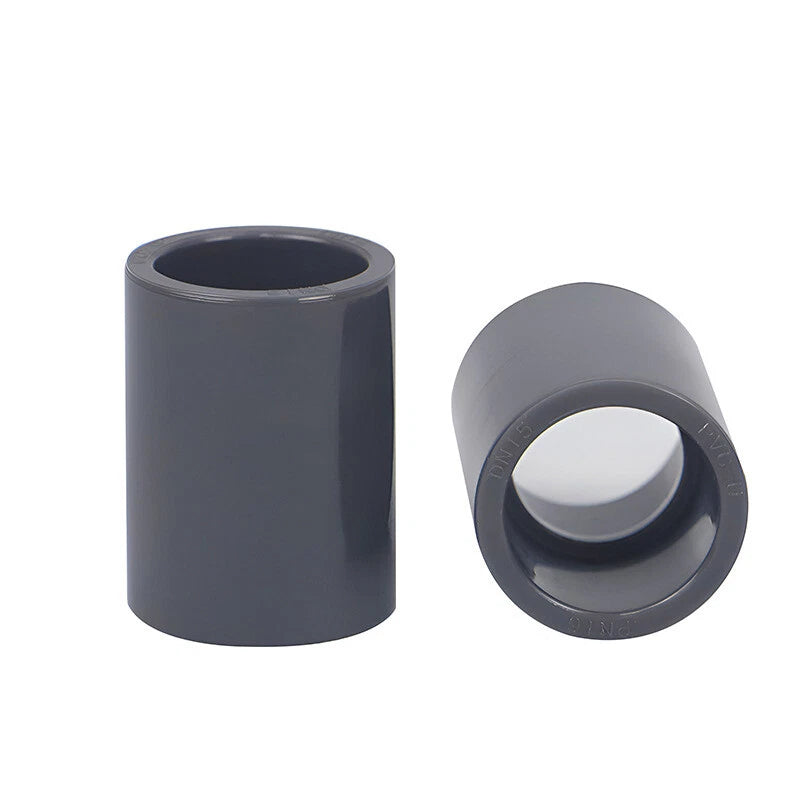 PVC Straight Pipe Coupling Socket Fitting 20–110mm Grey