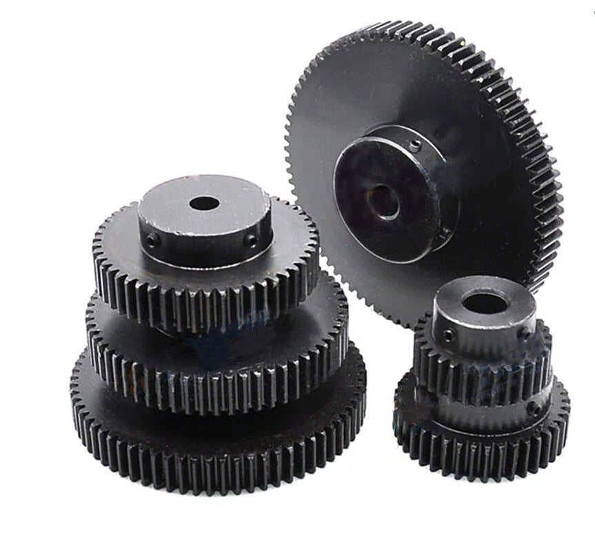 1.5 Mod Spur Gear 45# Steel Transmission Gear 50T-80T Teeth With Step Motor Gear