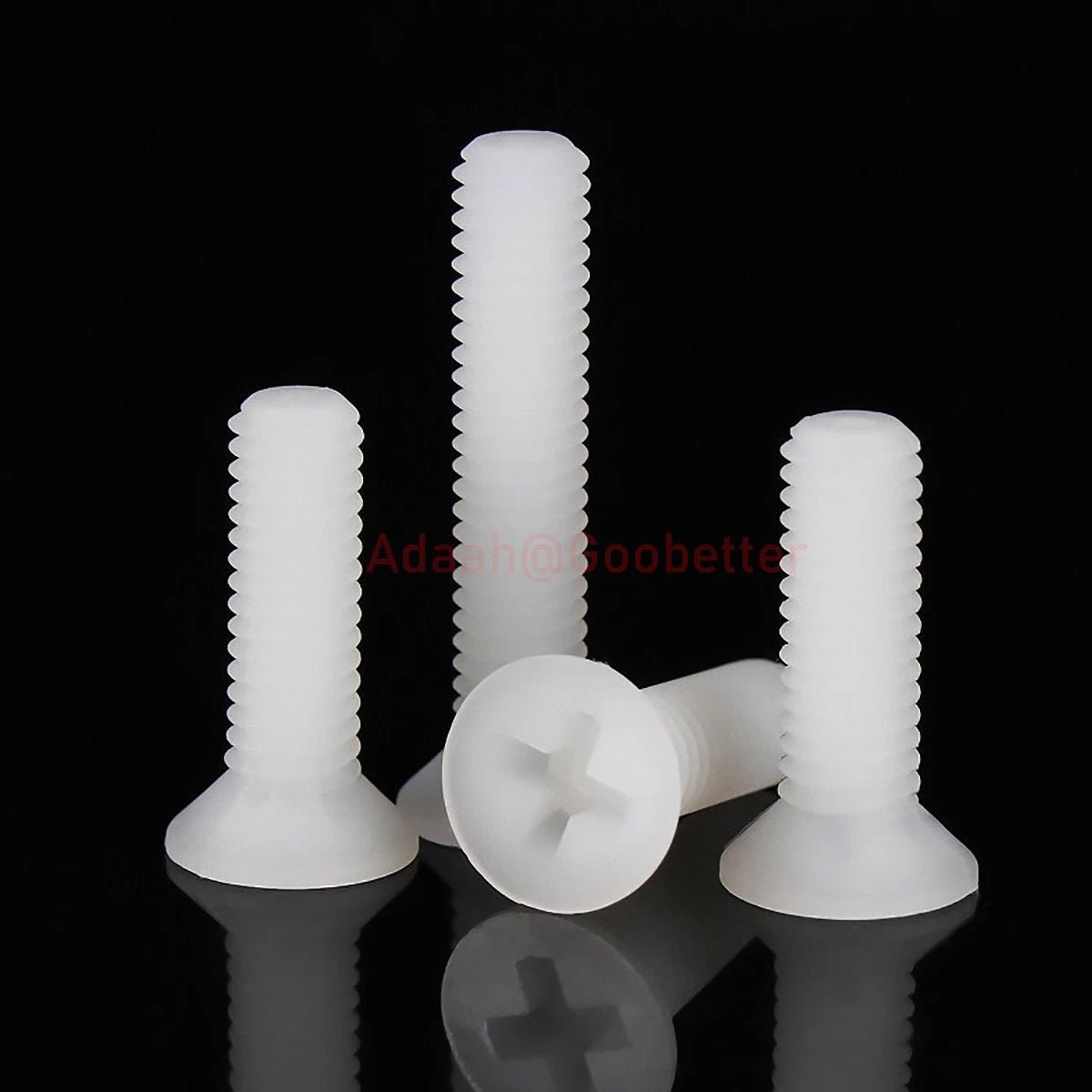White Plastic Phillips Flat Head Machine Screws — M2.5 to M8, Multiple Lengths - HomeDIYer
