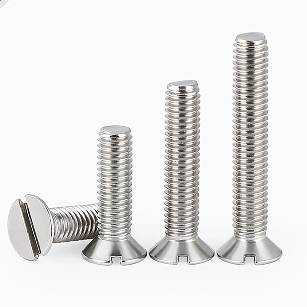 M1.6–M8 A2 Stainless Steel Flat Head Slotted Machine Screws | Countersunk Bolts