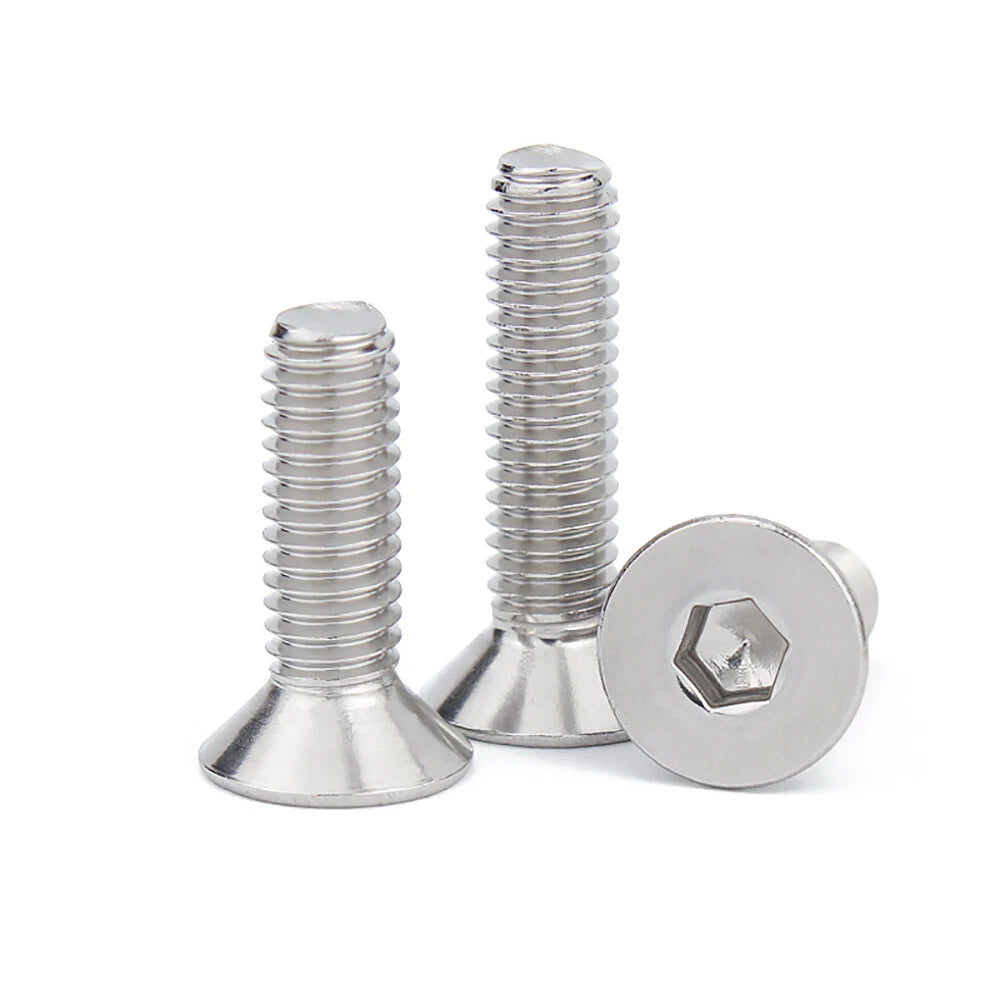 M3 M4 M5 Flat Head Socket Cap Screws — 316 A4 Stainless Steel, Allen Drive Countersunk