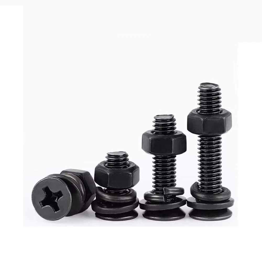 M2–M6 Phillips Countersunk Head Machine Screws with Nut and Washer | Carbon Steel Bolt Set - HomeDIYer