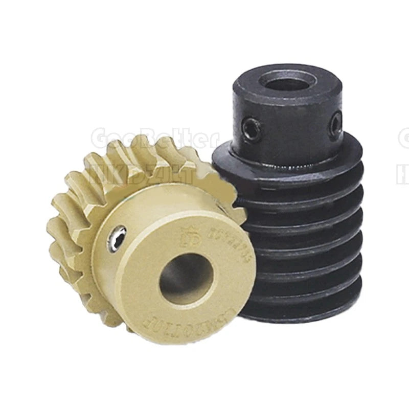 1 Module 1:22 Worm Wheel Gear & Worm Gear Shaft 22 Teeth Worm Wheel Gear Brass