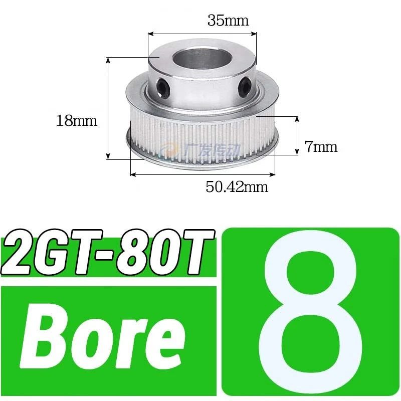 GT2 Timing Belt Pulley 16-100 Teeth 6-10mm Teeth Width Bore 3mm-25mm For 3D