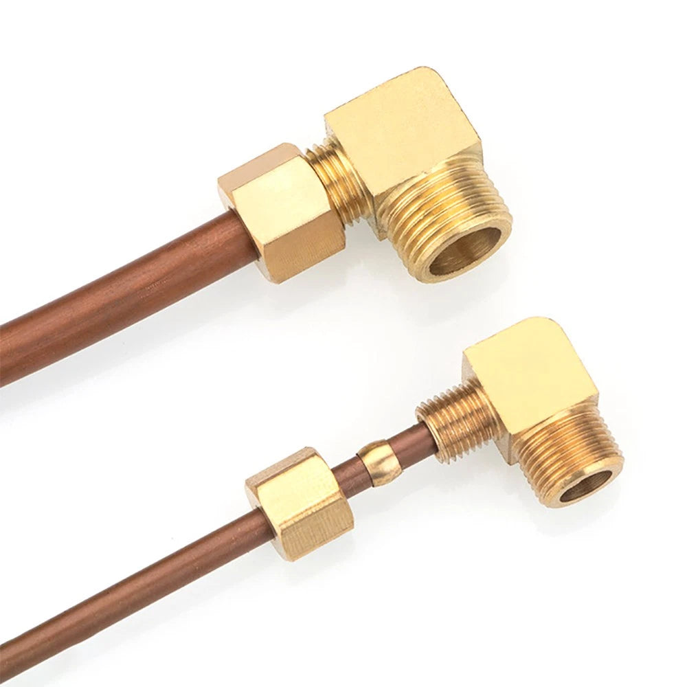 Brass Compression 90° Elbow Fittings for 6–12mm Copper Tube | Ferrule Connector
