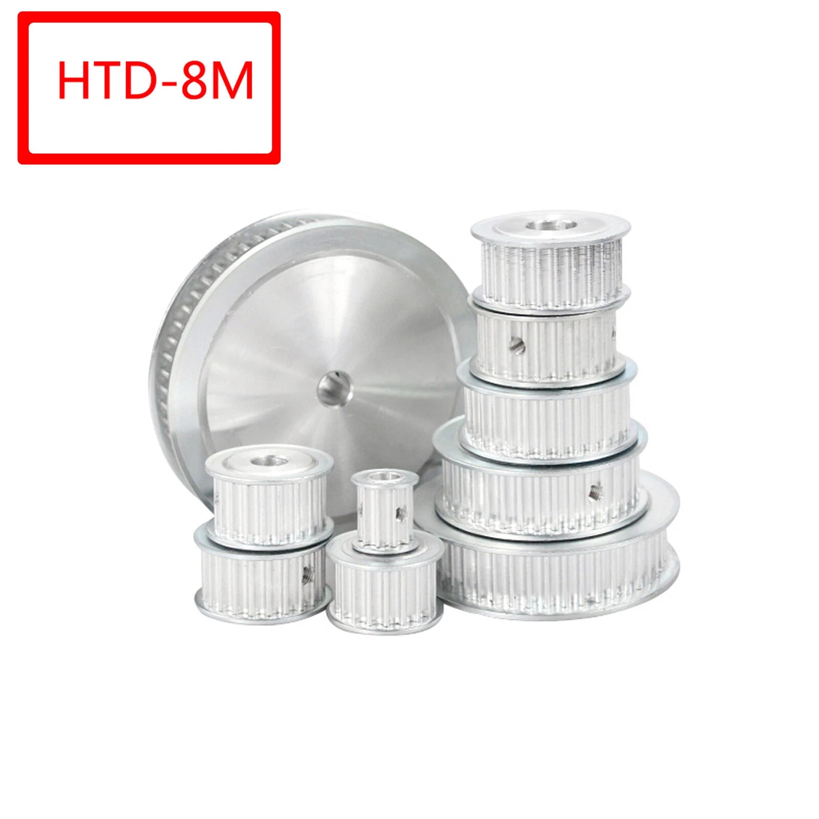 HTD-8M 20T-40T Timing Belt Pulley Pitch 8mm Without Step With Keyway Width 42mm
