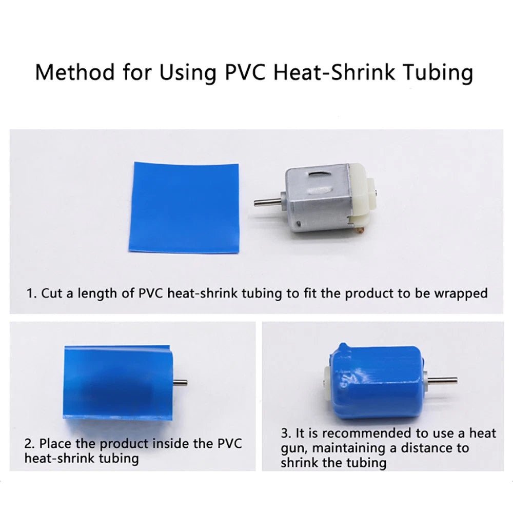 PVC Heat Shrink Tubing 7–110mm | Wire Insulation Wrap | 24 Colors - HomeDIYer