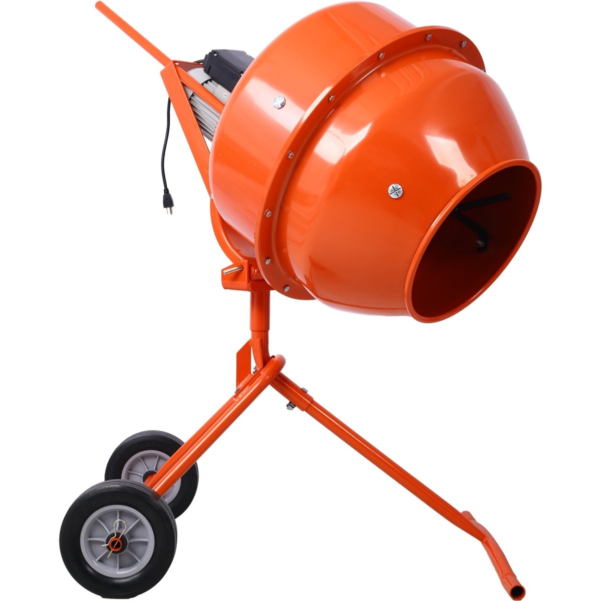 370W Portable Electric Concrete Mixer Cement Mixing Barrow Machine Mixing Mortar Handle with Wheel (4.6 cu/ft.) - HomeDIYer