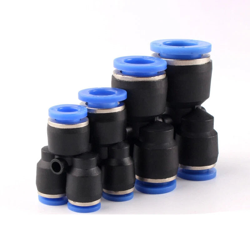 Pneumatic Push-to-Connect Fittings — Nylon Air Hose Tube Connectors, 22 Types