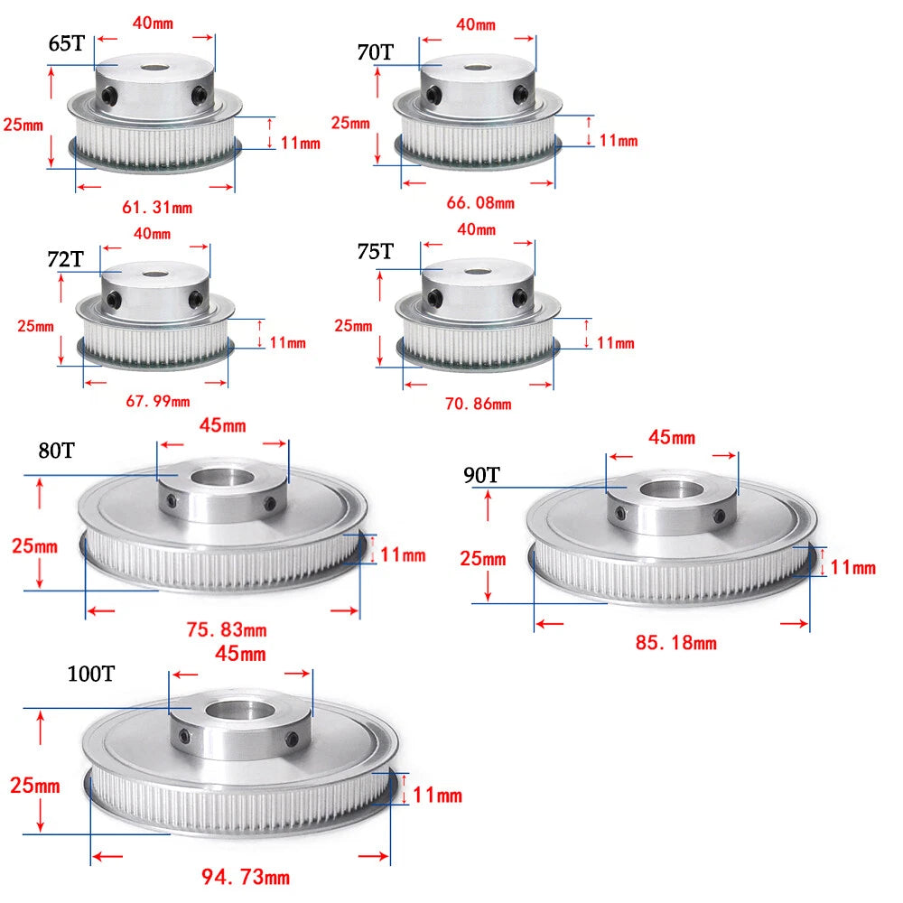 3M Timing Belt Drive Pulley BF/K-Type Pitch 3mm For CNC Step Motor 20~100 Teeth