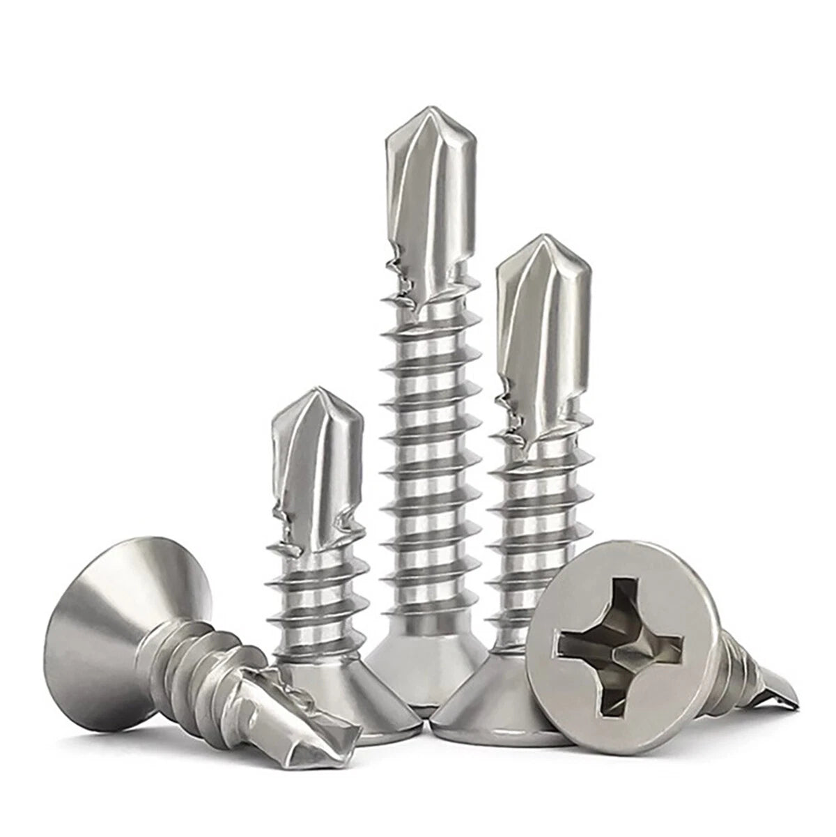 #6 #7 #8 #10 #12 #14 Countersunk Head Self Drilling Tek Screws – 410 Stainless Steel