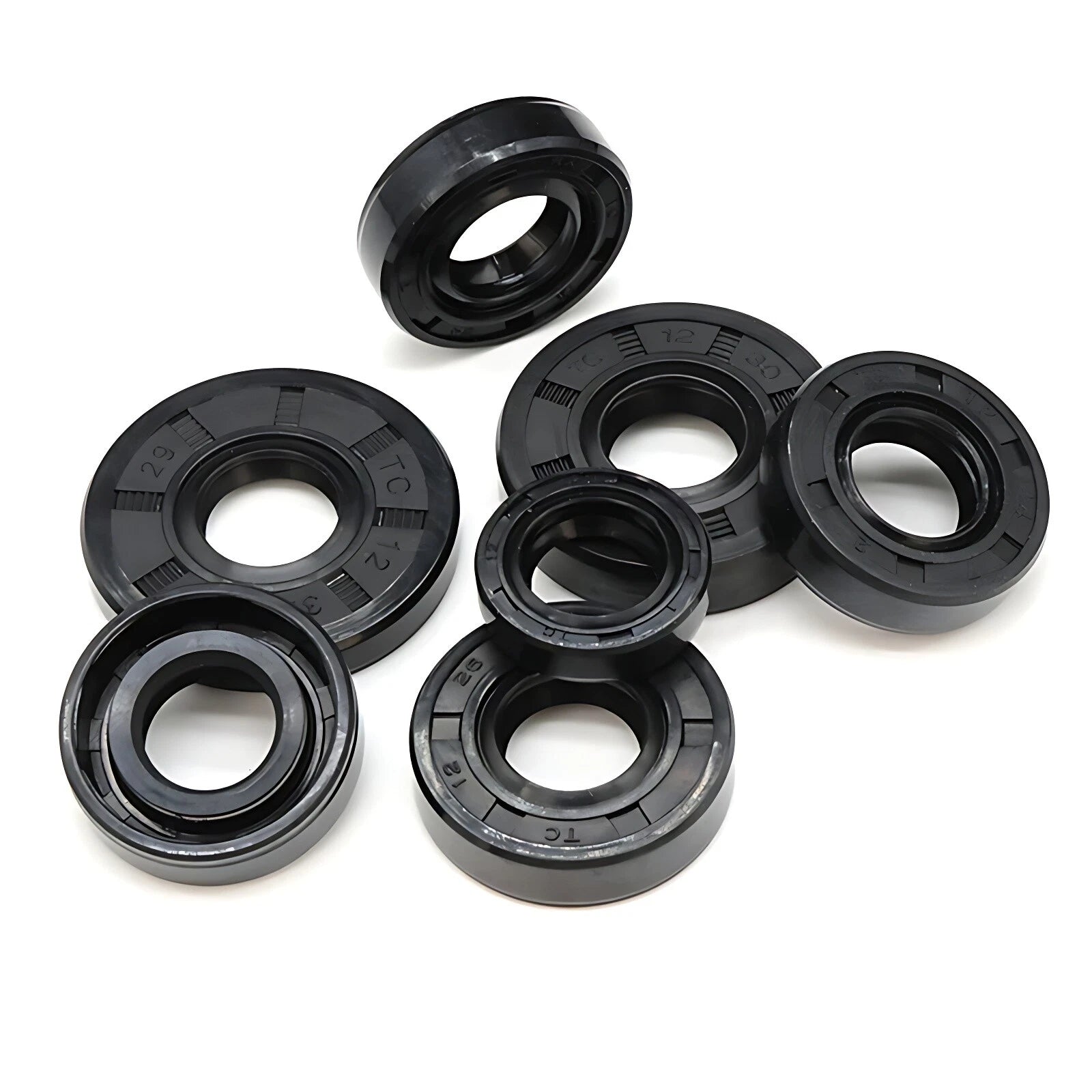 20-Pack TC Oil Seal Rings NBR Double Lip Rotary Shaft Seal ID 8mm — Multiple OD & Heights