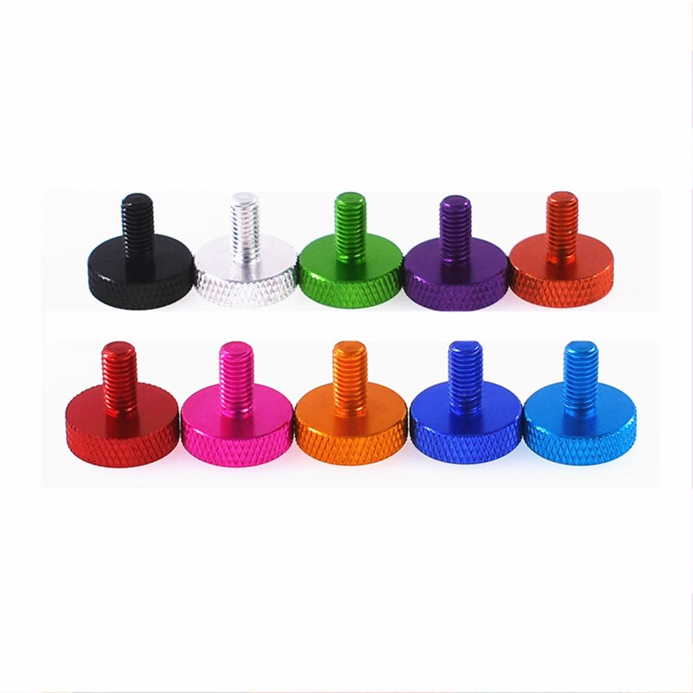 M2–M5 Aluminum Flat Knurled Thumb Screws – 4–10mm, PC Case Hand Grip Bolts (10 Colors) - HomeDIYer