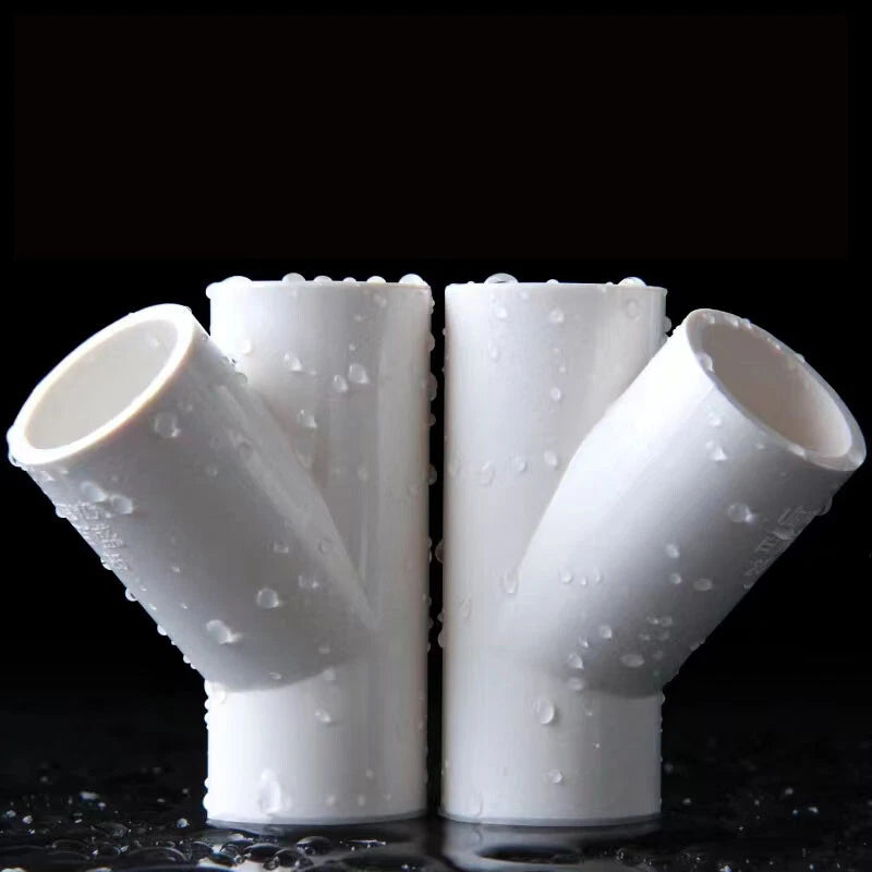 PVC 45 Degree Tee Equal 3Way Supply Pipe Fittings Adapter White Blue Grey