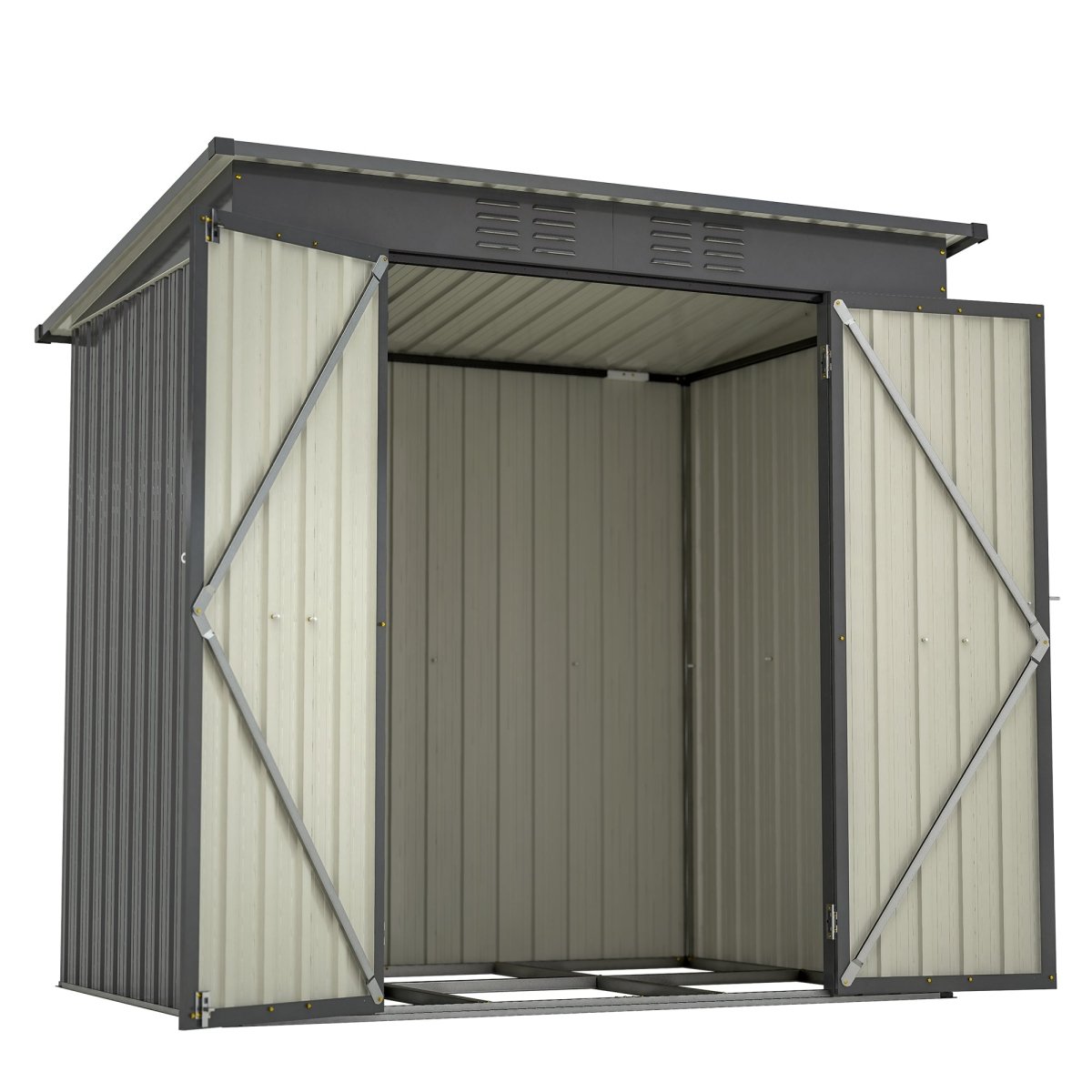 6 x 4 ft Outdoor Storage Shed, All Weather Tool Shed for Garden, Backyard, Lawn, Black - HomeDIYer
