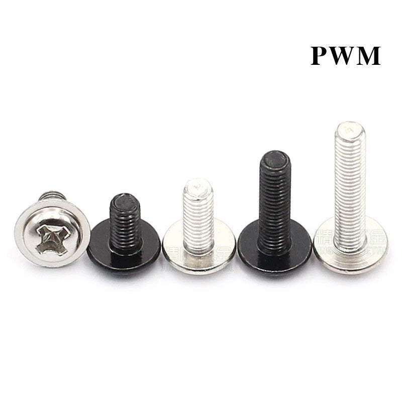 Flanged Button Head Phillips Machine Screws — M1.4 to M4, Nickel Plated or Black