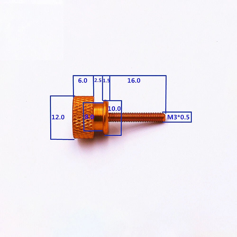M3 x 16mm Aluminum Flat Knurled Thumb Screws — 10 Colors for PC Case & DIY Builds - HomeDIYer