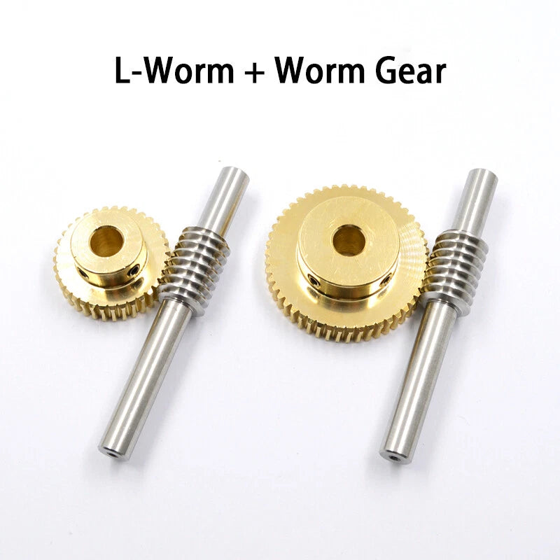 0.8 Module 20T to 60T Gear Copper Worm Wheel Gear & Worm Gear Shaft Bore 5-12mm