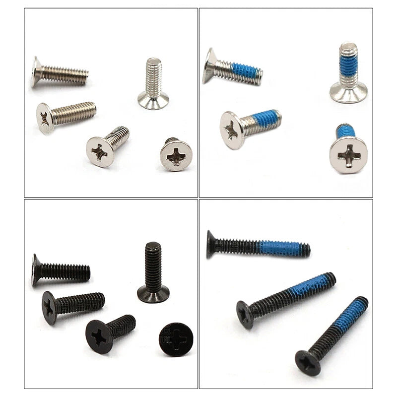 M1–M4 Mini Countersunk Phillips Machine Screws – Carbon Steel, Nickel/Black Zinc, 4–12mm for Smartwatches & Electronics