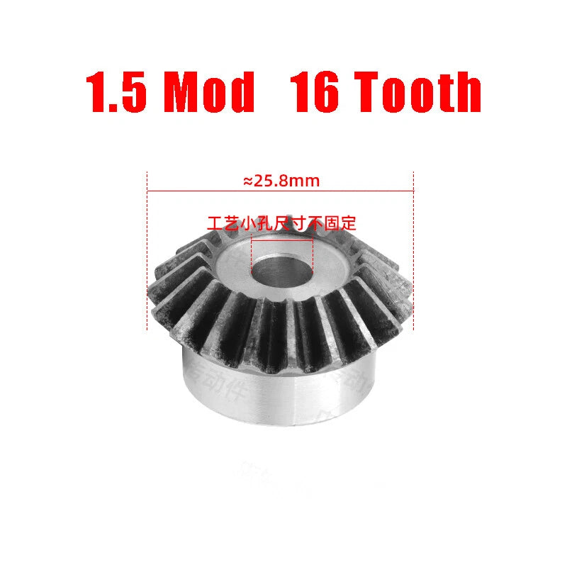 Bevel Gear 1/1.5/2 Mod 15-20 Teeth Transmission Gears Bevel Teeth 90° 45# Steel