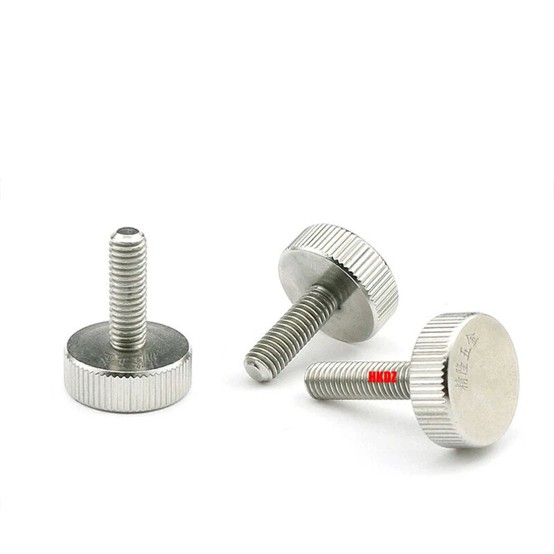 303 Stainless Steel Knurled Flat Head Thumb Screws M6x25 30 35mm Hand Screw Bolt