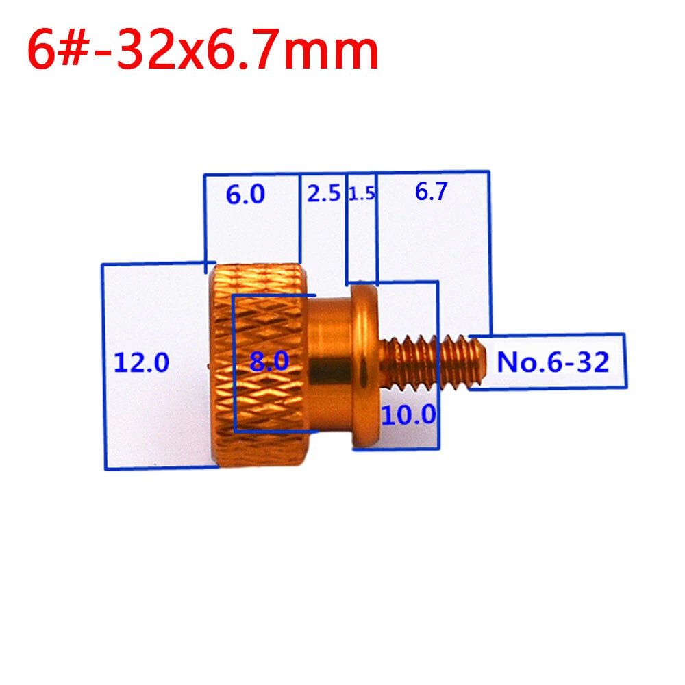 UNC 6 - 32 Aluminum Knurled Thumb Screws – High - Head Hand - Grip Bolts for PC Case & DIY - HomeDIYer