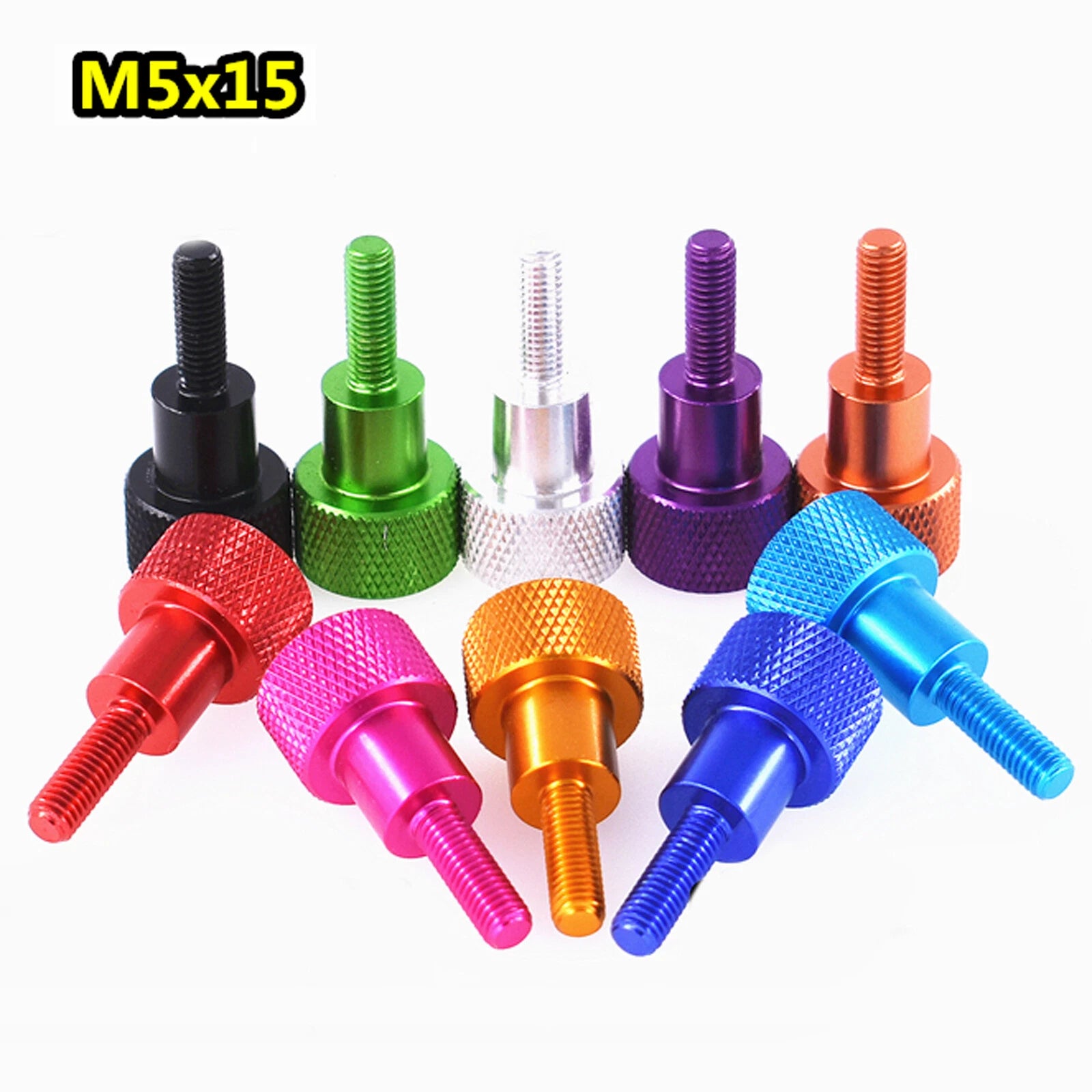 M5 M6 Knurled Thumb Screws Aluminum Alloy Round high Step Hand Grip Knob Bolts