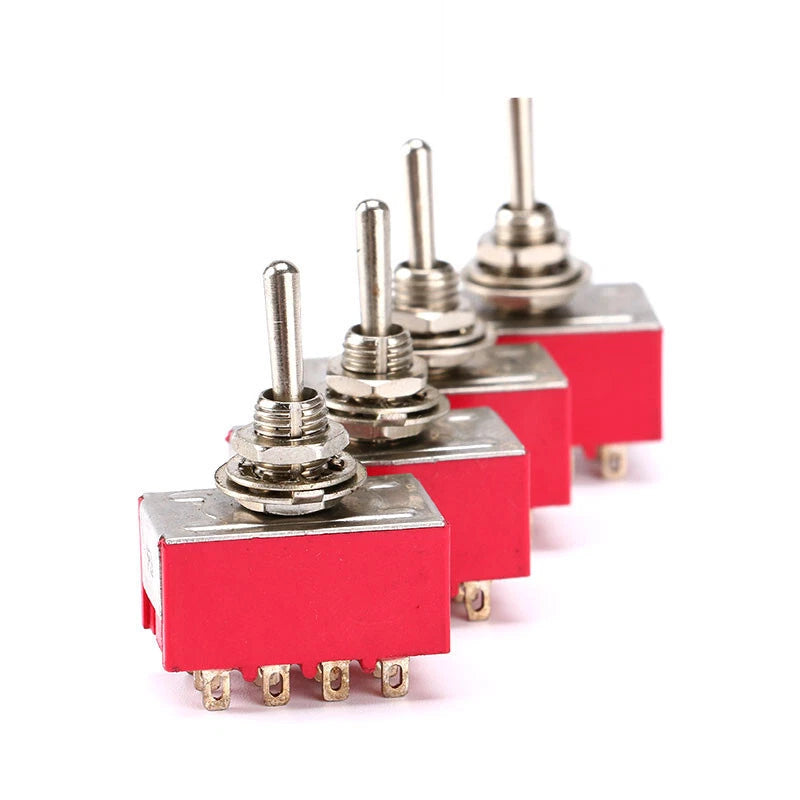 MTS Series Toggle Switch SPDT — 3/6/9/12 Pin, 2/3 Position, ON-ON & Momentary, AC 2A 250V 5A 120V