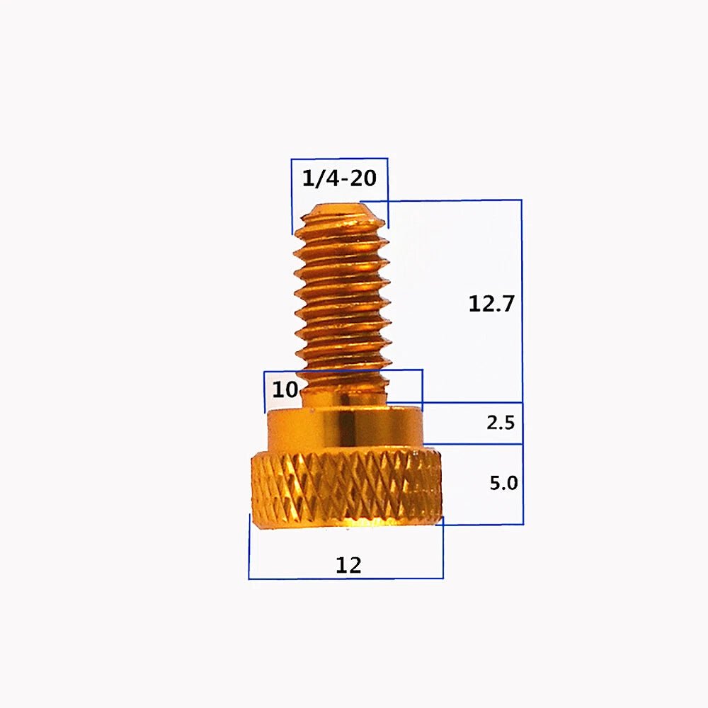 1/4 - 20 Flat Knurled Thumb Screws — Aluminum | 10 Colors | 12.7mm 1/2 Inch - HomeDIYer