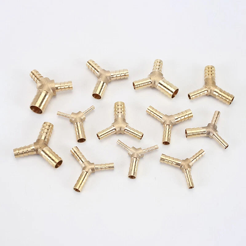 Brass Hose Tail Y-Piece Reducer Connector — Air Water Gas Fuel Pipe Fitting