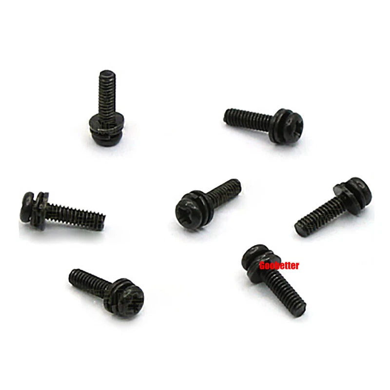 M2 M2.6 M3 M4 Phillips Pan Head Machine Screws with Washer Set – Carbon Steel, Multiple Finishes