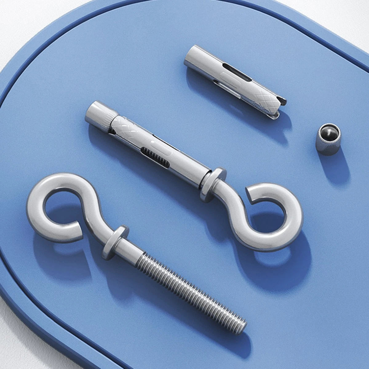 Expansion Anchor Eye Bolts Hook — Grade 8.8 Galvanized Steel for Concrete & Brick | M6.5 M8 M10 M12