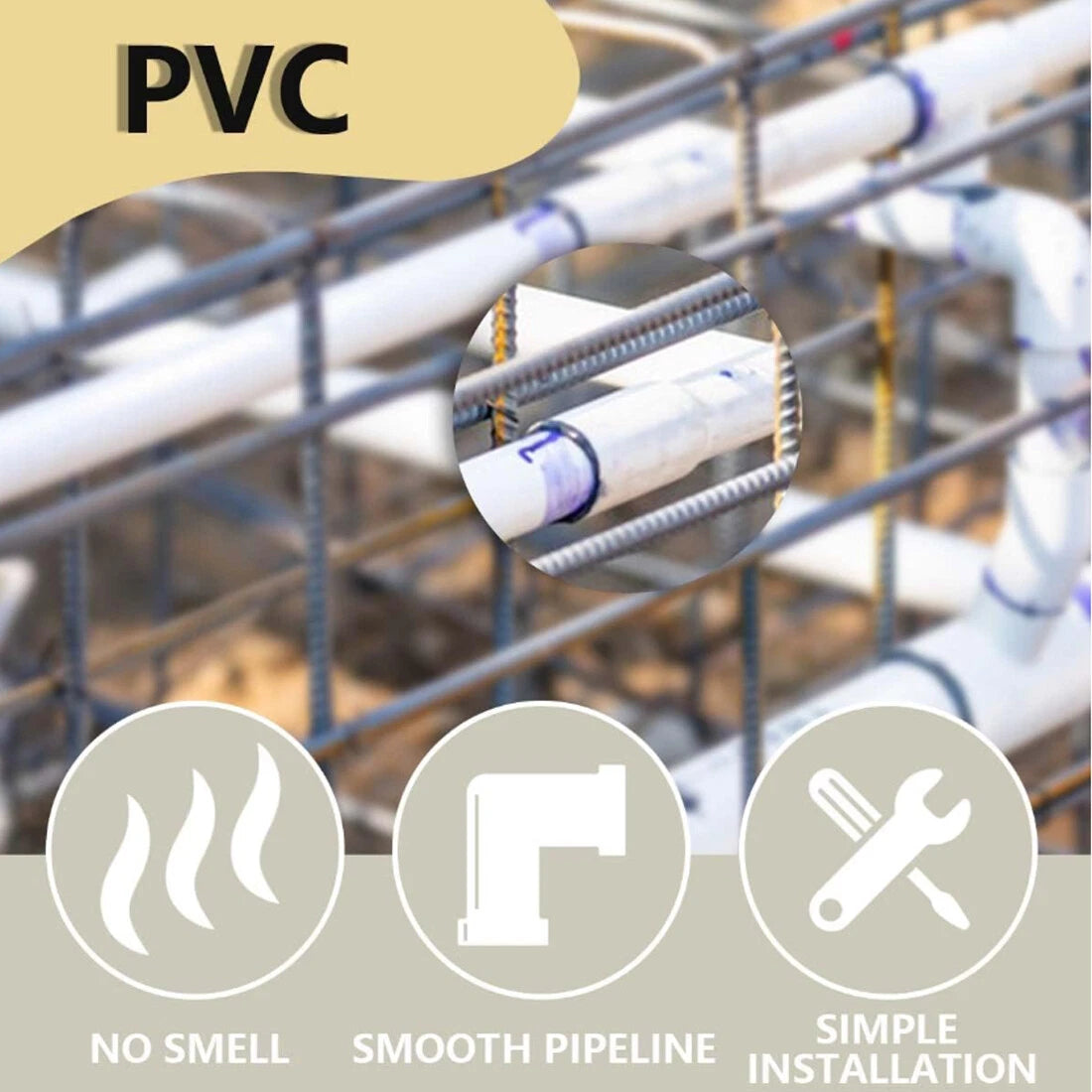 PVC Straight Pipe Coupling Socket — ID 16mm–200mm, White / Blue / Grey