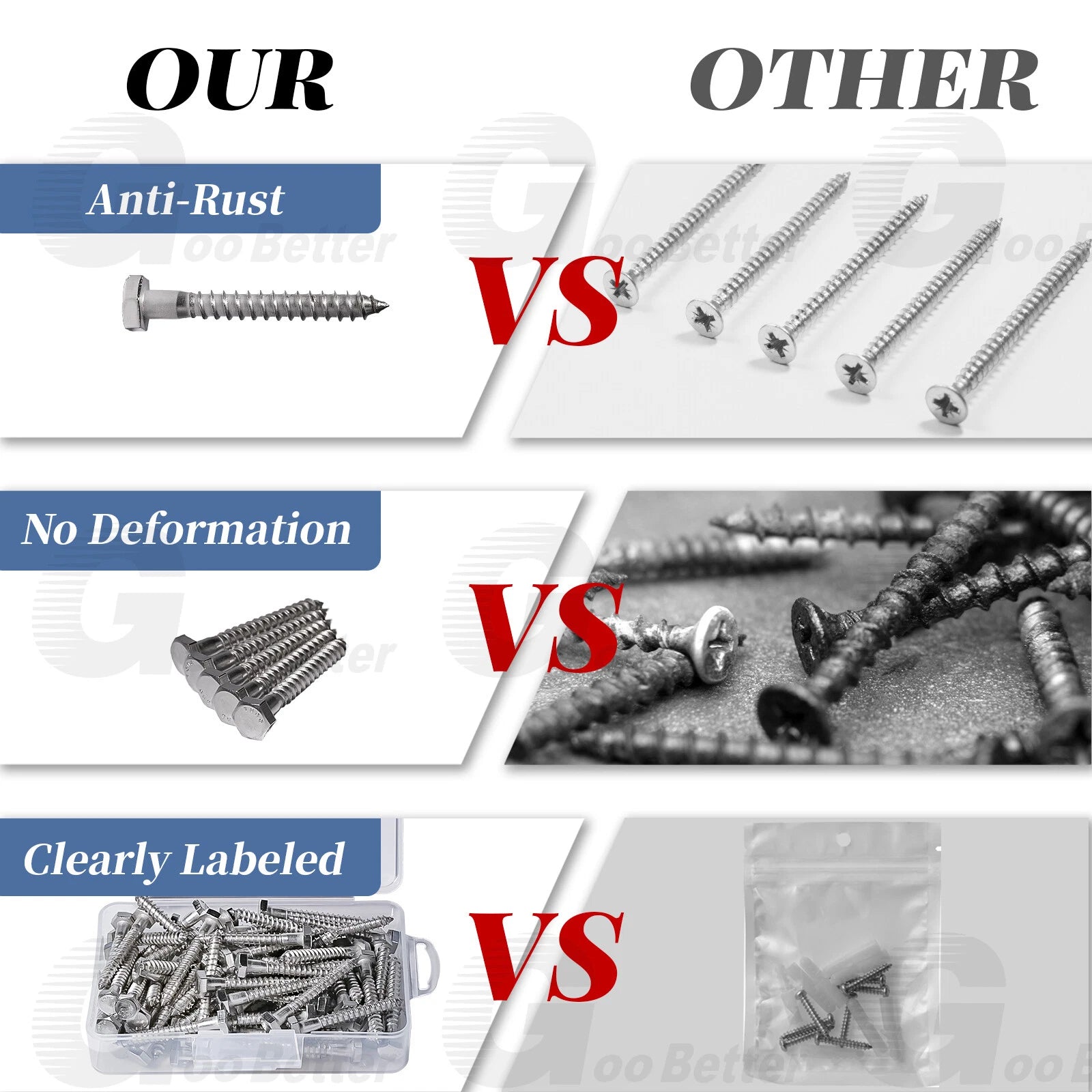 50Pcs Hex Head 3/8 x 1-1/2" Lag Bolts Plate Wood Screws Stainless Steel Screws