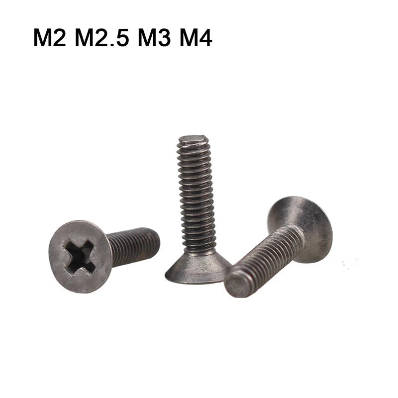 M2 M2.5 M3 M4 Titanium Phillips Countersunk Screws – Flat Head Machine Bolts