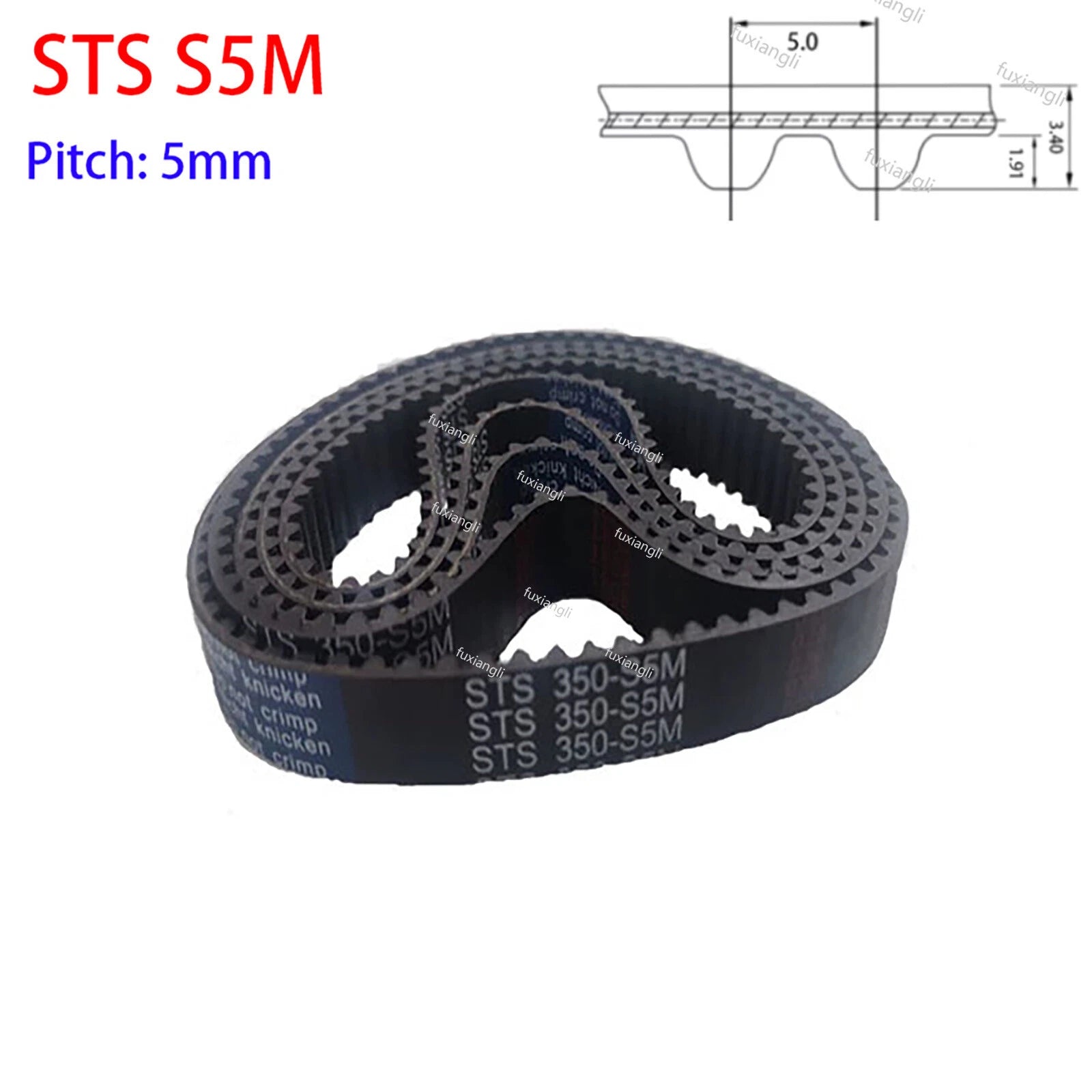 S5M Timing Belt 5mm Pitch 30mm Wide Closed Loop Rubber Synchronous Belt for CNC