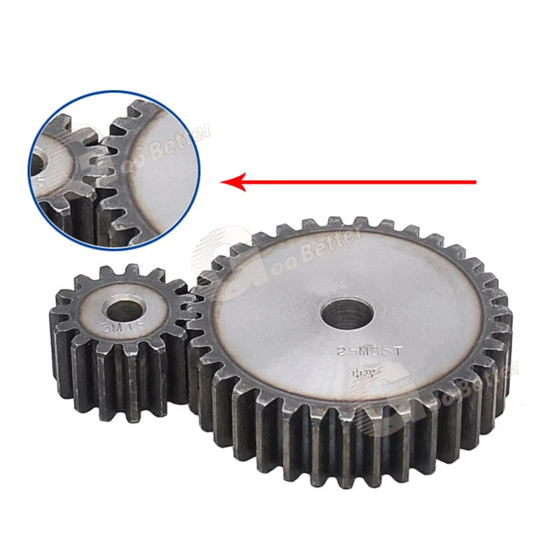 Mod 2.5 Steel Spur Gear Pinion Gear 10-40 Teeth 30-105mm OD Motor Flat Gears