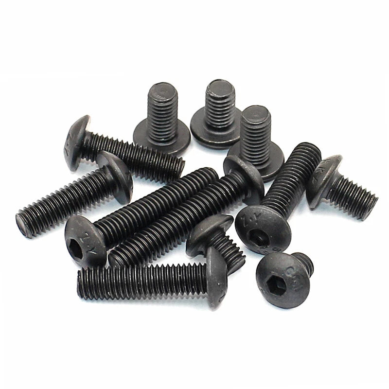 M2.5–M6 Socket Half Round Head Screws – Carbon Steel, Hex Drive, Fully Threaded (5–60mm Lengths)