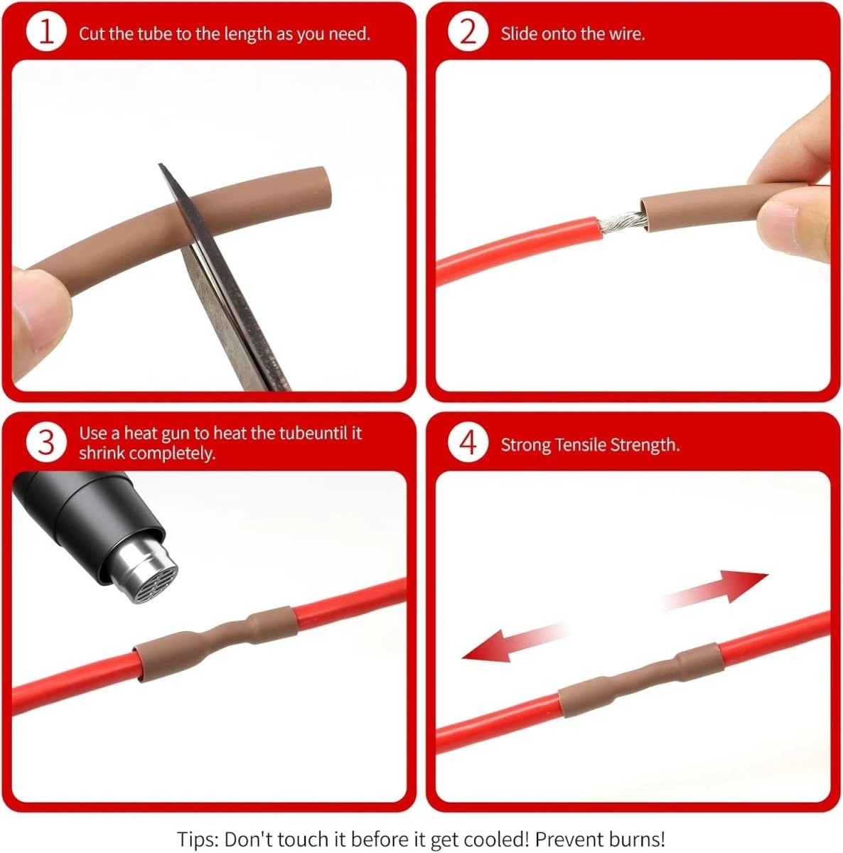 Heat Shrink Tubing φ1mm–50mm | Electrical Wire Sleeving | Multiple Colors - HomeDIYer