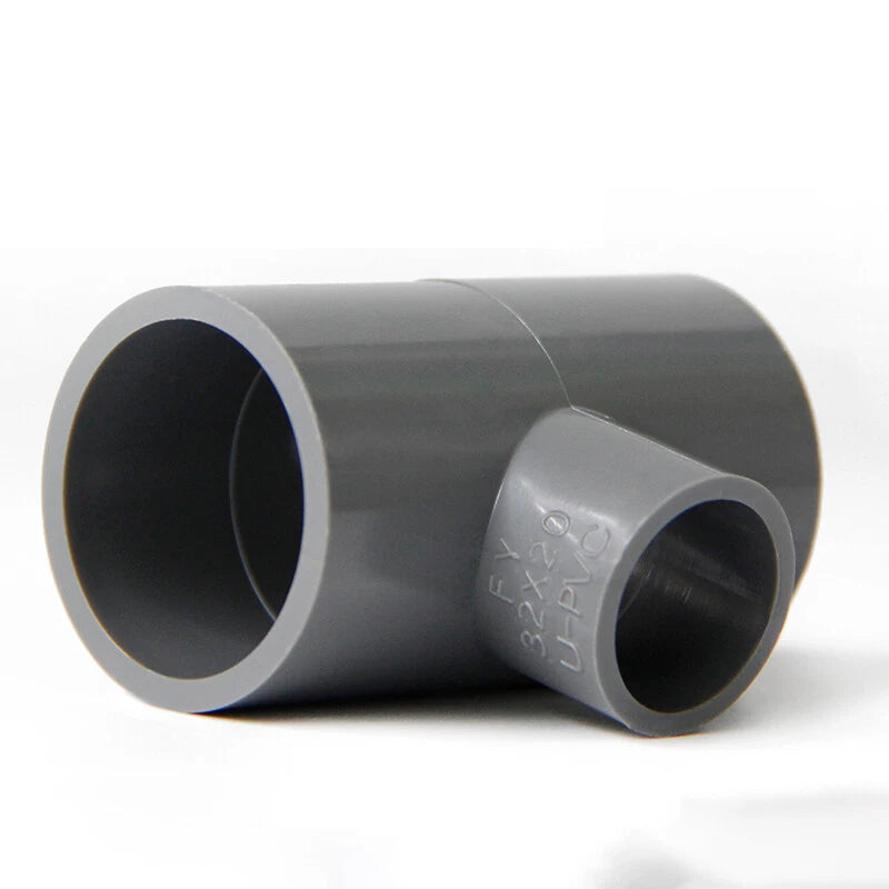 PVC Reducing Tee Pipe & Fittings Solvent Weld Pressure Adapter Connector Grey