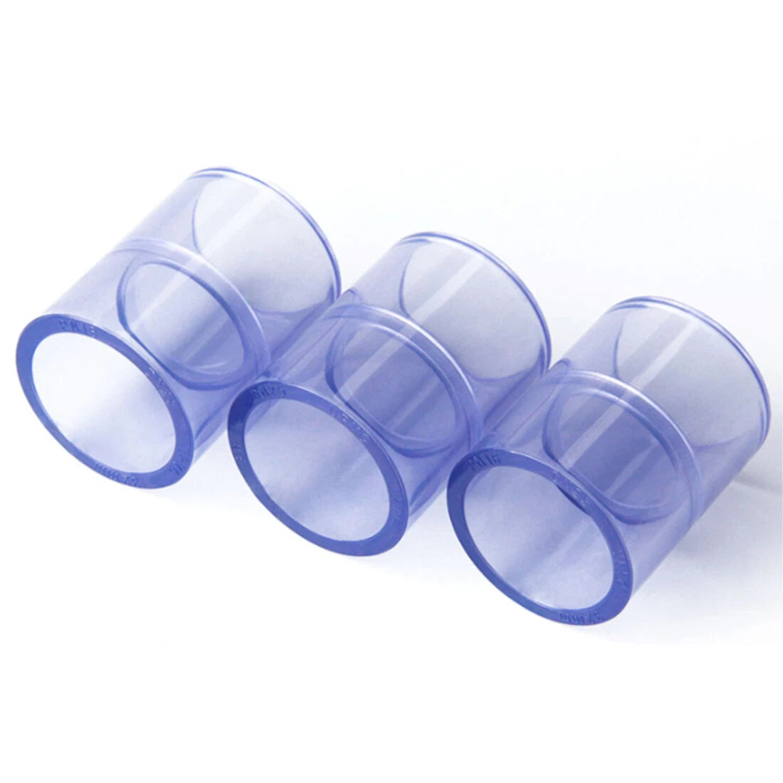 Transparent PVC Straight Pipe Coupling — Socket Fitting for Water Lines