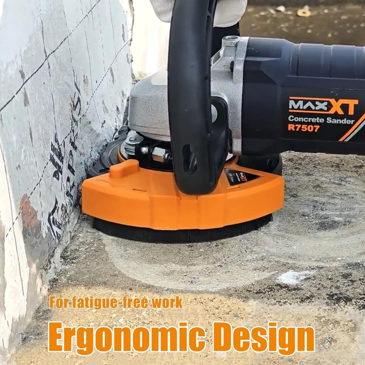5 Inch Concrete Surfacing Grinder, 1500W 14A Motor, 7 Adjustable Speed Angle Grinder Kit with Diamond Disc, Removable Guard, Concrete Sander for Polishing and Grinder Stone Cement Marble Granite - HomeDIYer