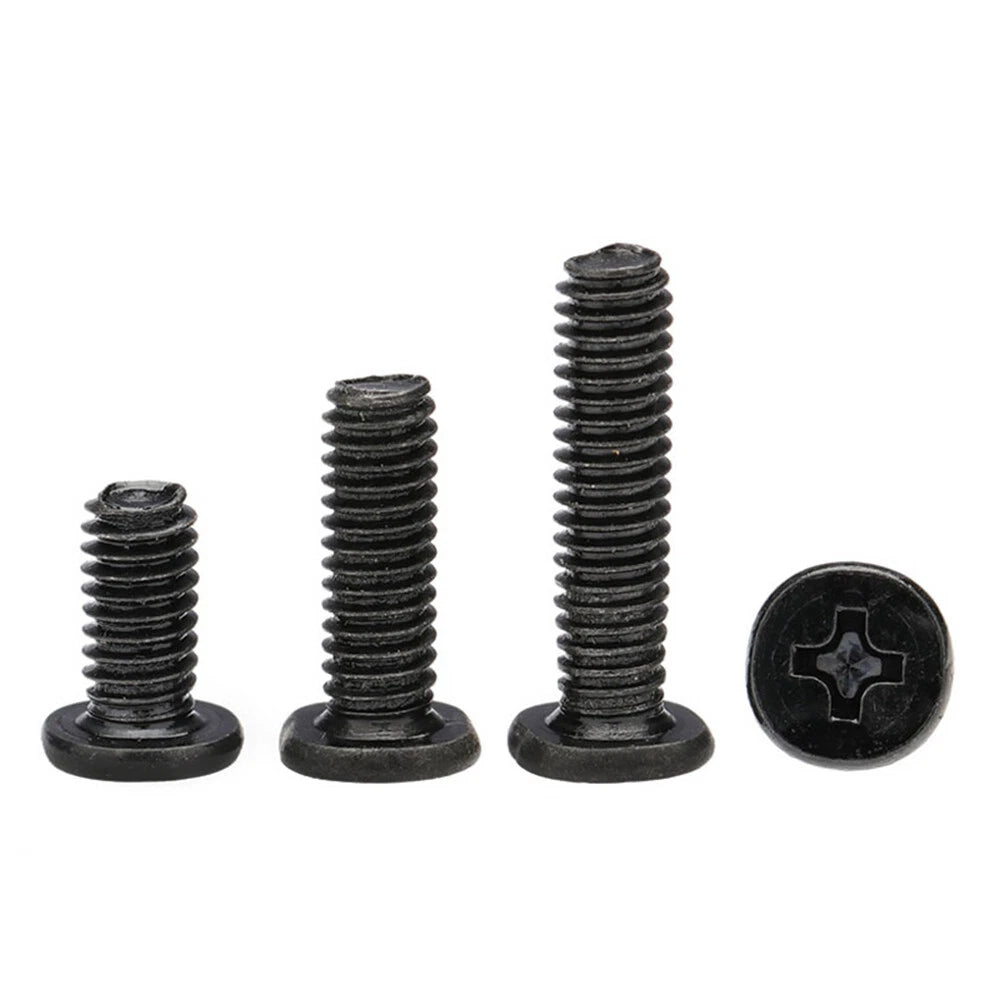 M2 M2.5 M3 M4 Black Zinc Phillips Flat Head Screws – Laptop & Notebook Machine Bolts (3–16mm)