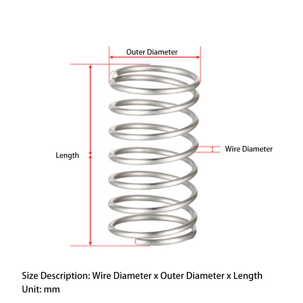 305mm Compression Spring Steel Wire 0.3-5mm 304 Stainless Steel Pressure Spring