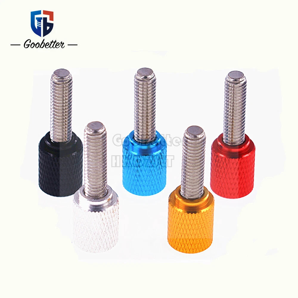 M6 Knurled Thumb Screws Stainless Steel + Colour Aluminum Hand Grip Knob Bolts