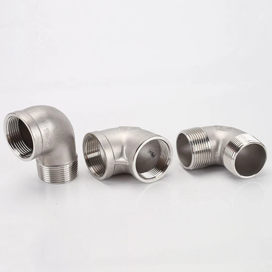 BSP 90° Elbow Pipe Fitting — 304/316 Stainless Steel, 1-1/4" to 4", FF / FM / MM