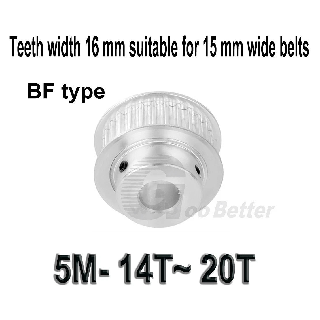 5M Pulleys BF-type 14T~20T Timing Belt Pulley Bore=5mm~20mm Tooth width=16 mm